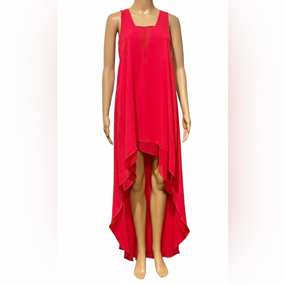 Gorgeous BCBGMaxAzria High-Low Dress in Vibrant Pink Raspberry - Picture 3 of 7